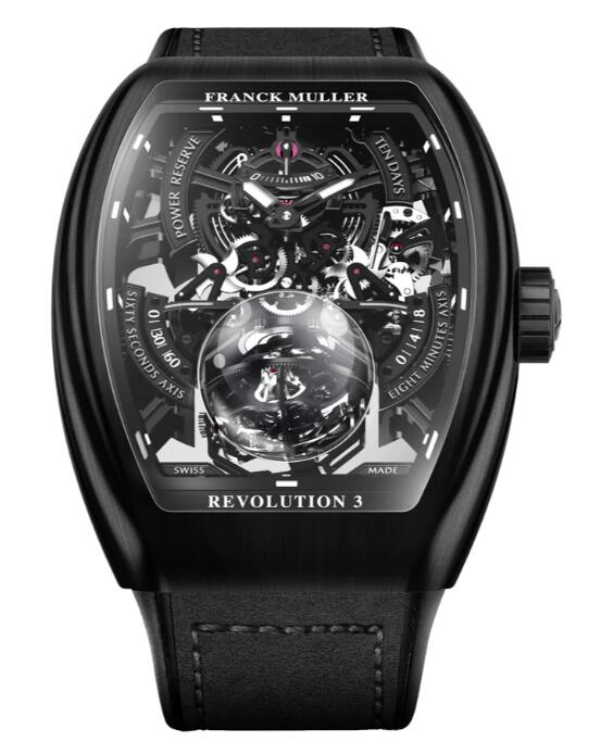 Franck Muller Vanguard Revolution 3 Skeleton Brushed Black Titanium Review Replica Watch Cheap Price V50 REV 3 PR SQT NRBR (NR)